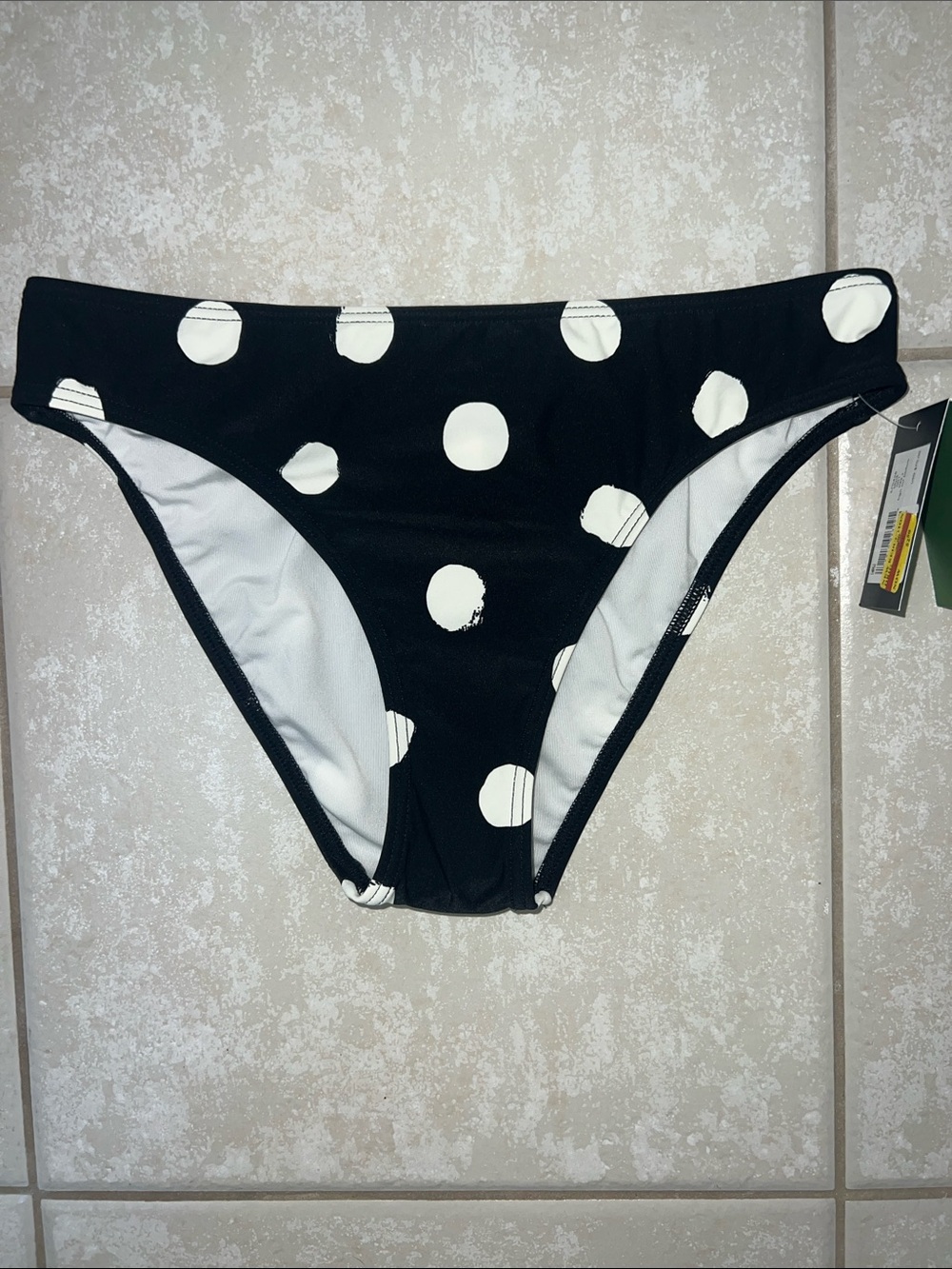 Kate Spade New York Women's Black & White High Cut Swim Bottoms Size Small